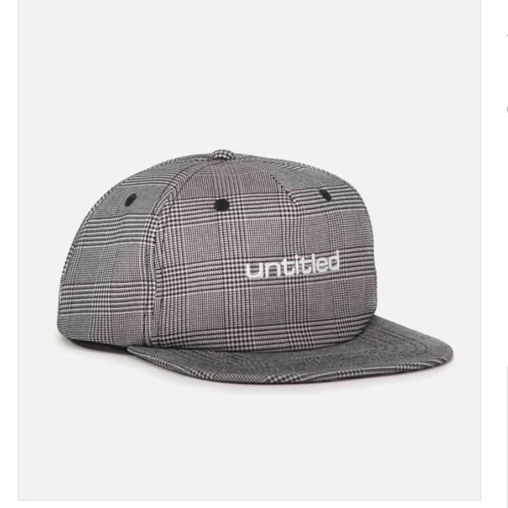 New Untitled check snap back in grey adjustable